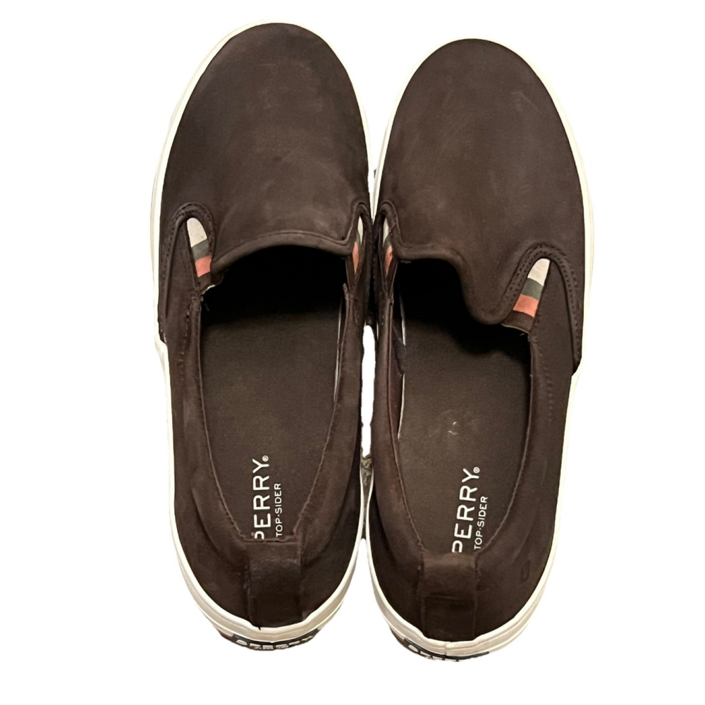 Sperry Women’s Slip-On Loafers Size 11 Brown Leather Memory Foam Comfort Shoes